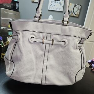 Elegant Gray Vegan Leather Tote Bag